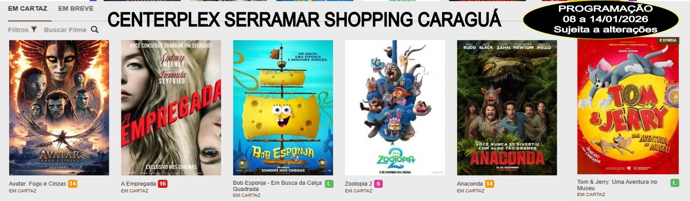 Programação do  Centerplex - Serramar - Caraguatatuba