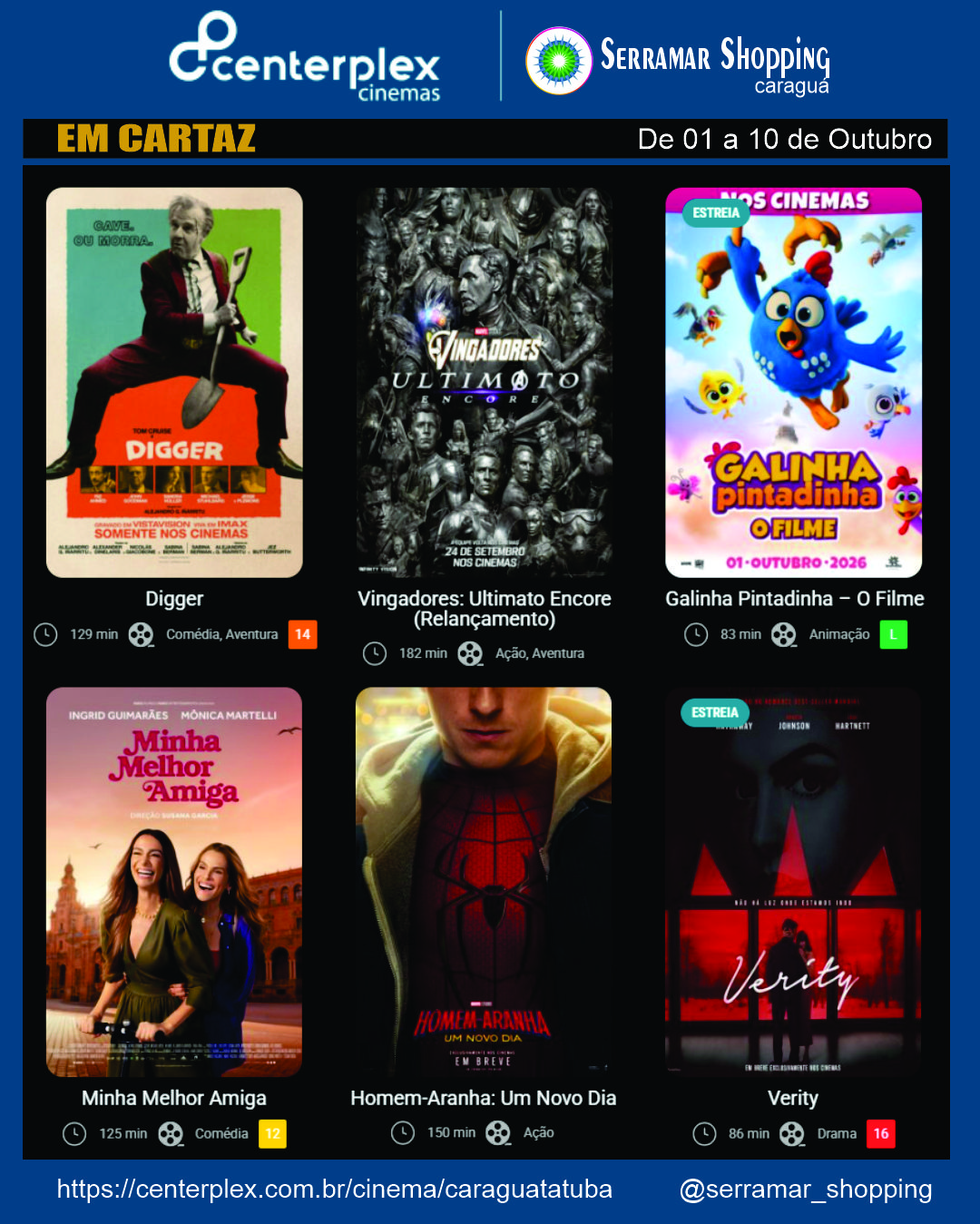 Programação de Centerplex - Serramar Shopping Caragua